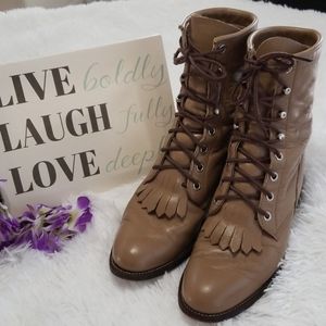 Justin Lice Kiltie Roper Boots Cowboy Wester Tassl